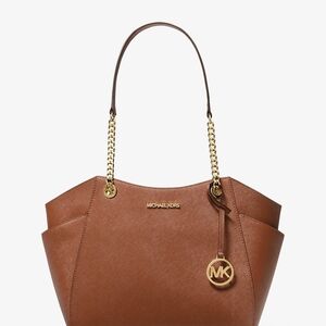 Michael Kors Tan Leather Tote with Gold Accents